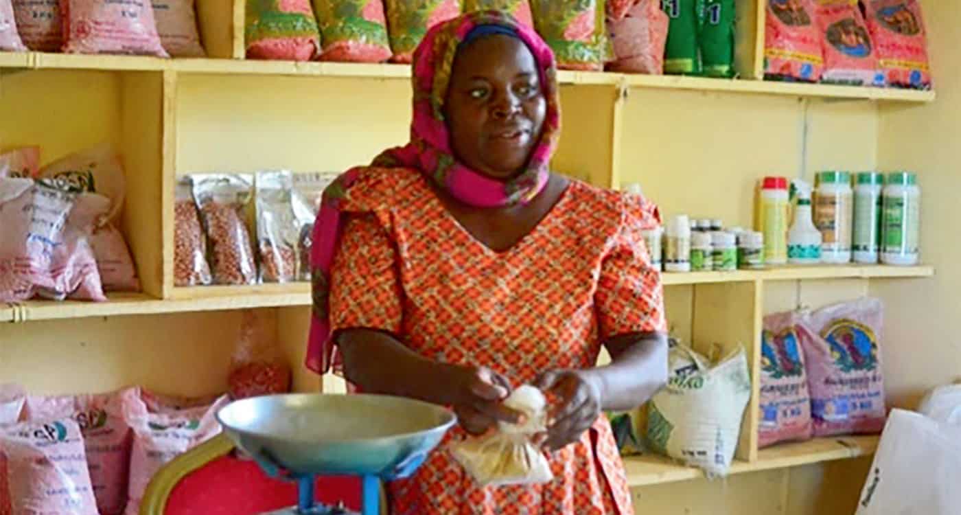 Ms Zuwena Hamisi Chipangula runs the Tunduru Agro-Dealer shop in Tanzania. Photo: Ndichu J