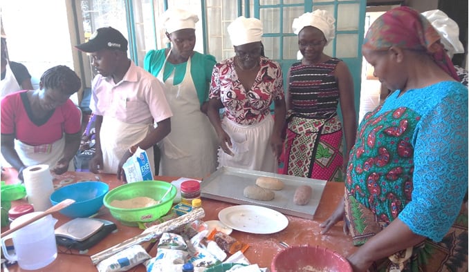 County Home Economics and Agribusiness officers attend the training on hygiene, product formulation, nutrition and enterprise development in Kiboko, Kenya.