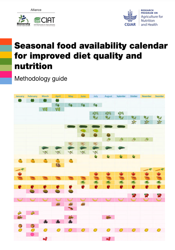 Seasonal food availability calendar for improved diet quality and