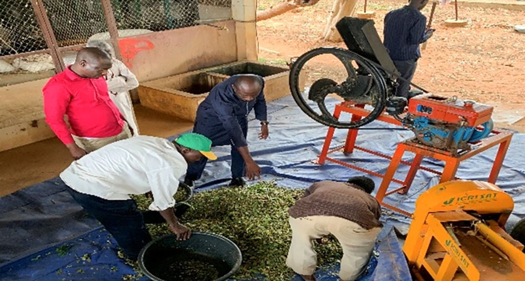 The fodder chopping machine. Photo: A Amadou, ICRISAT