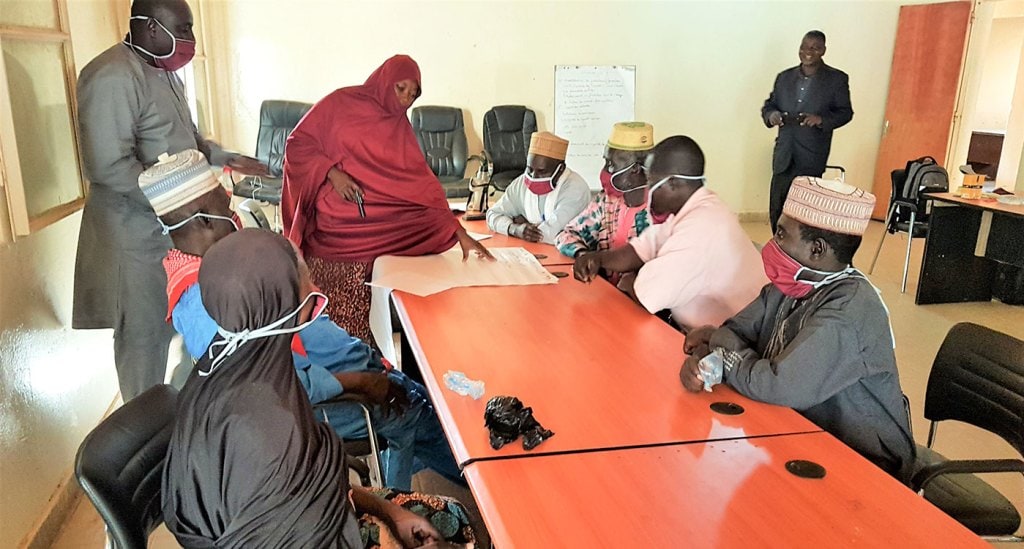 Participants discuss their learning during the training session. Photo: C Umutoni, ICRISAT