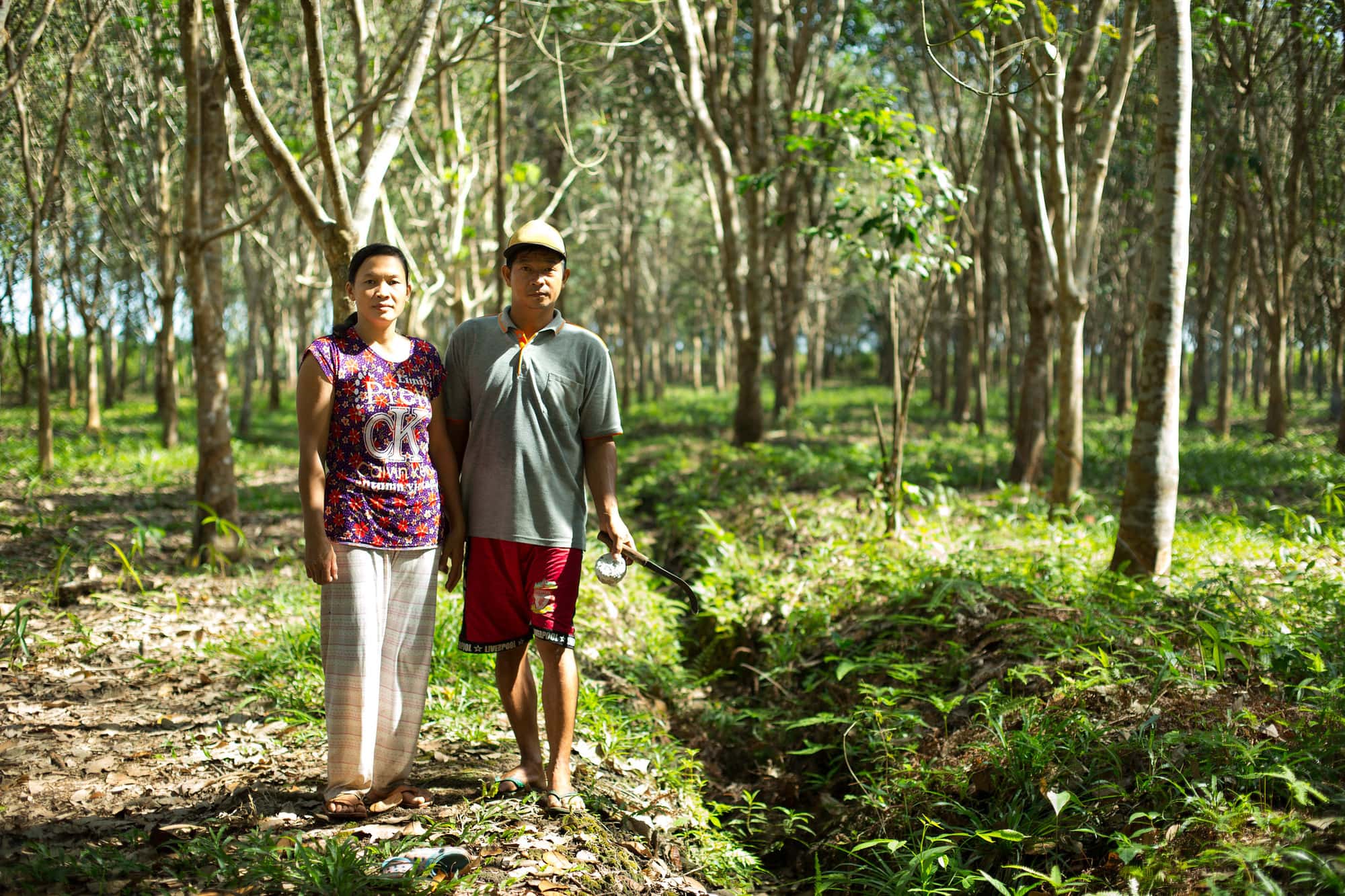 Photo of copuple in forest.