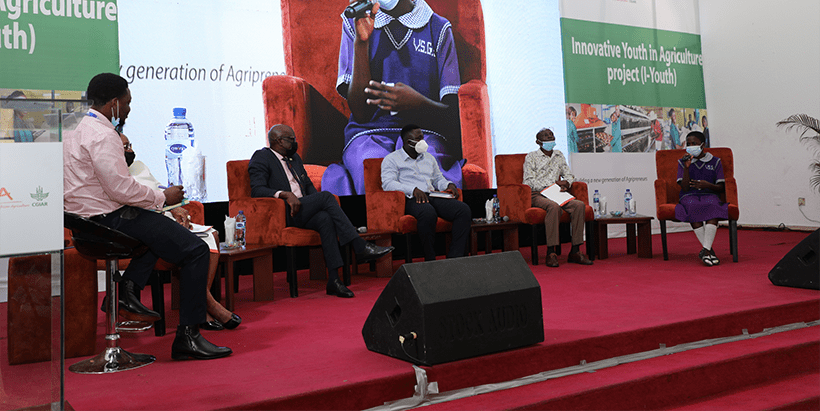 Opadotun Oluwadamilare relaying her experience with STEP during the panel discussion at I-Youth Conference in Lagos.