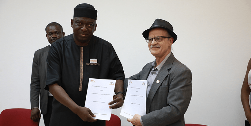 Representatives of BOWEN University and IITA signed MoU to seal partnership.