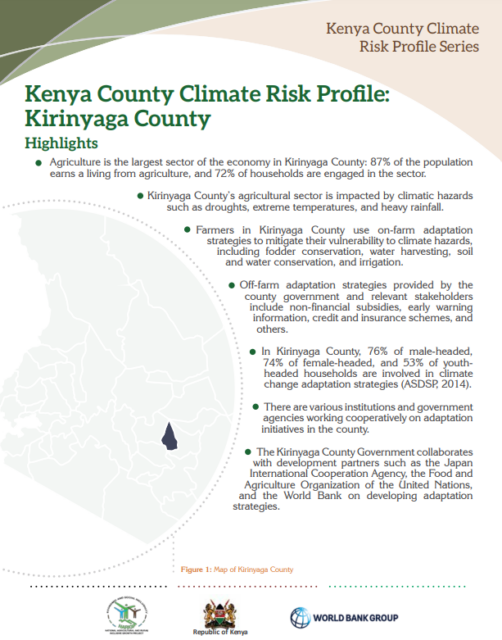 Kenya County Climate Risk Profile: Kirinyaga County - CGIAR