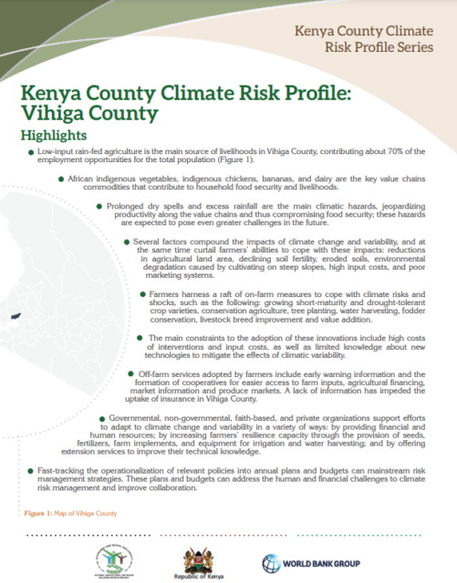 Kenya County Climate Risk Profile: Vihiga County - CGIAR