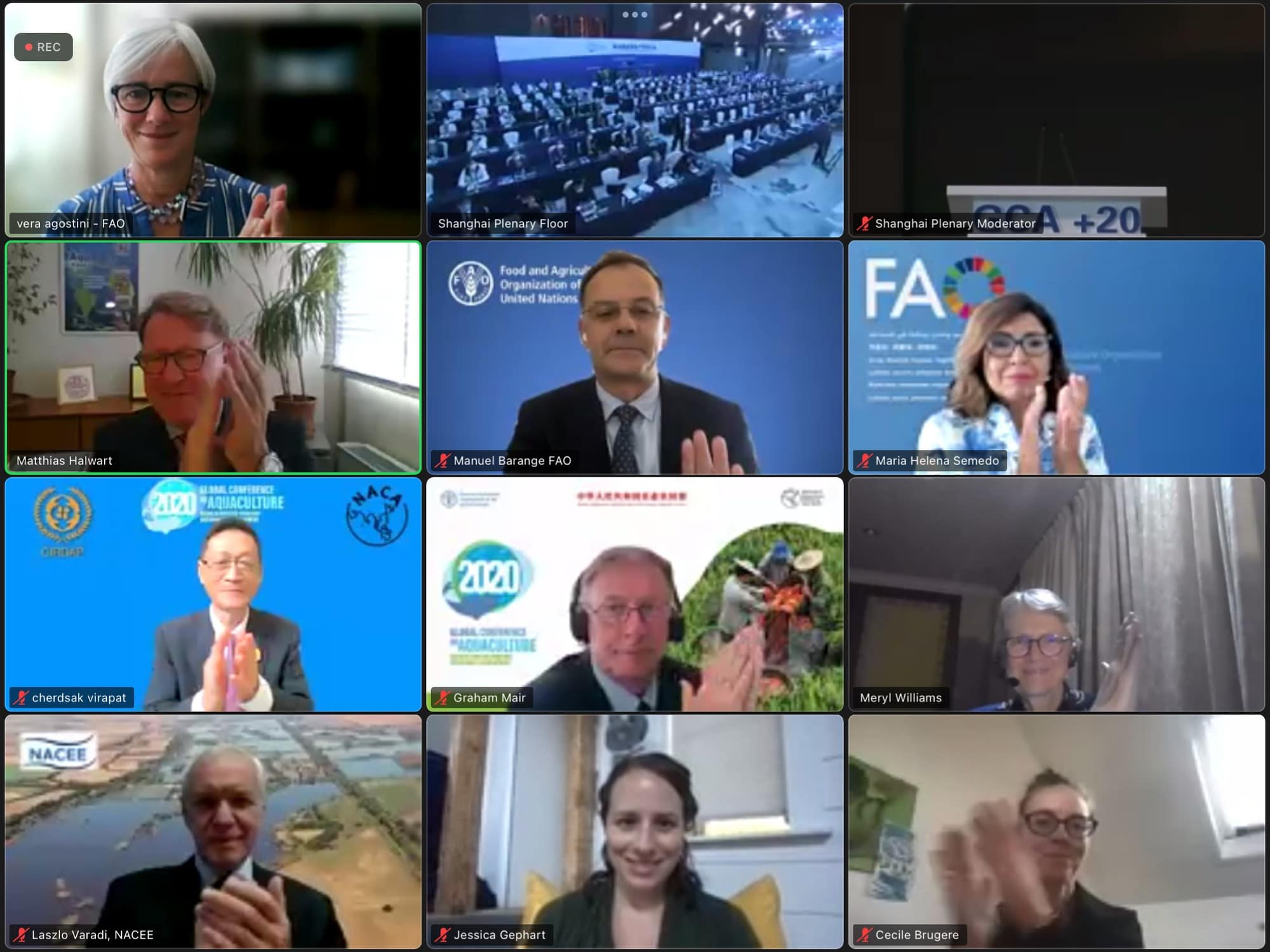 The Shanghai Declaration is adopted by acclamation. Photo is screenshot of virtual Zoom proceedings