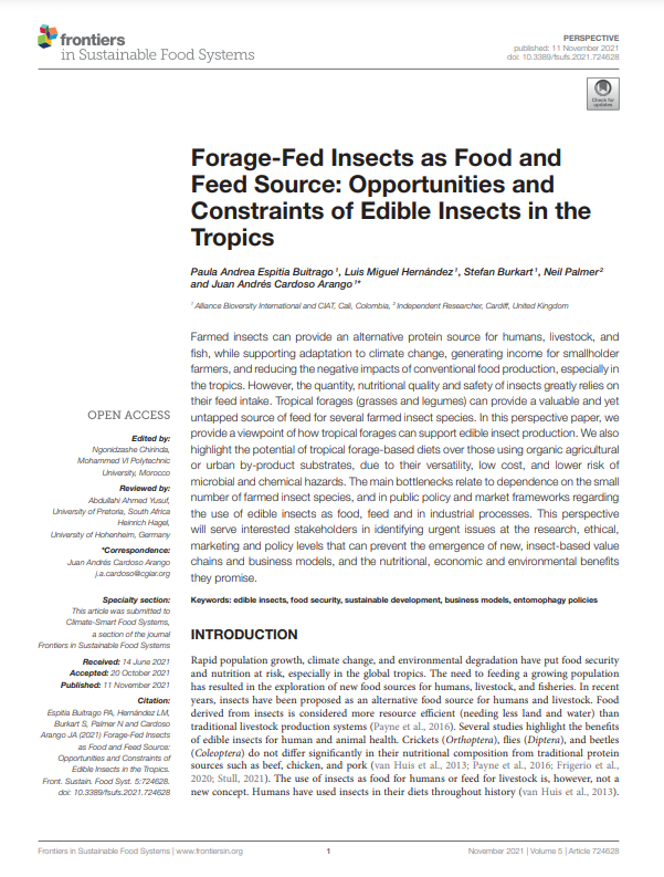 PDF) EDIBLE INSECTS future prospects fo food and feed security