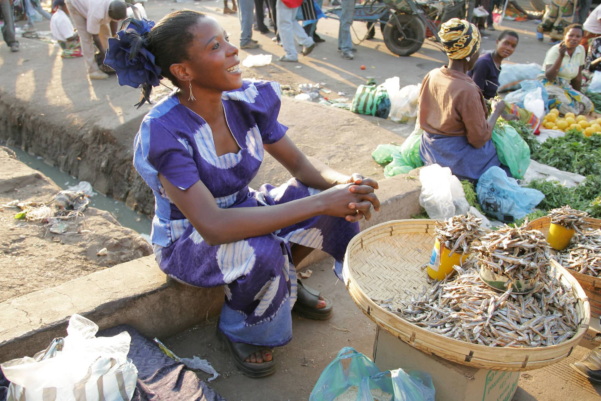 Fish trader in Lusaka, Zambia. Photo by Stevie Mann.