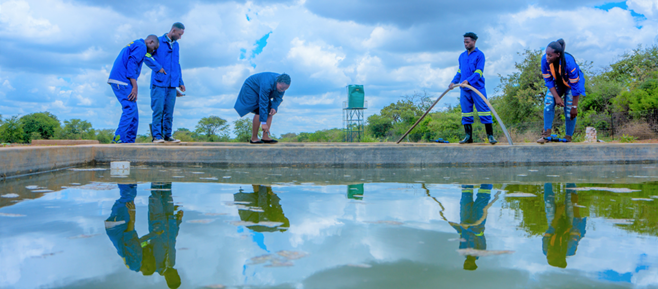 Fisheries & Aquaculture students at the NRDC Aquaculture Skills Training Center, Lusaka