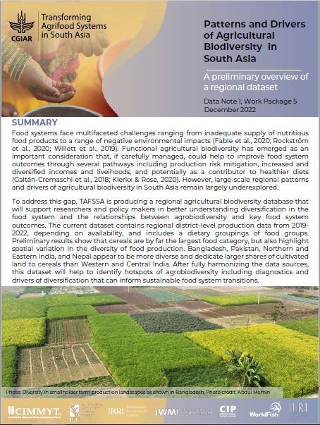 Patterns And Drivers Of Agricultural Biodiversity In South Asia: A 