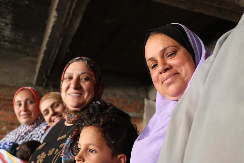 Members of the Riyadh women fish retailers' committee in Kafr El Sheik, Egypt. Photo by Kate Bevitt.