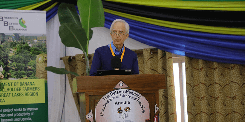 Jim Lorenzen, Program Officer at Bill and Melinda Gates Foundation addressing the participants during the ABBB project meeting in Arusha