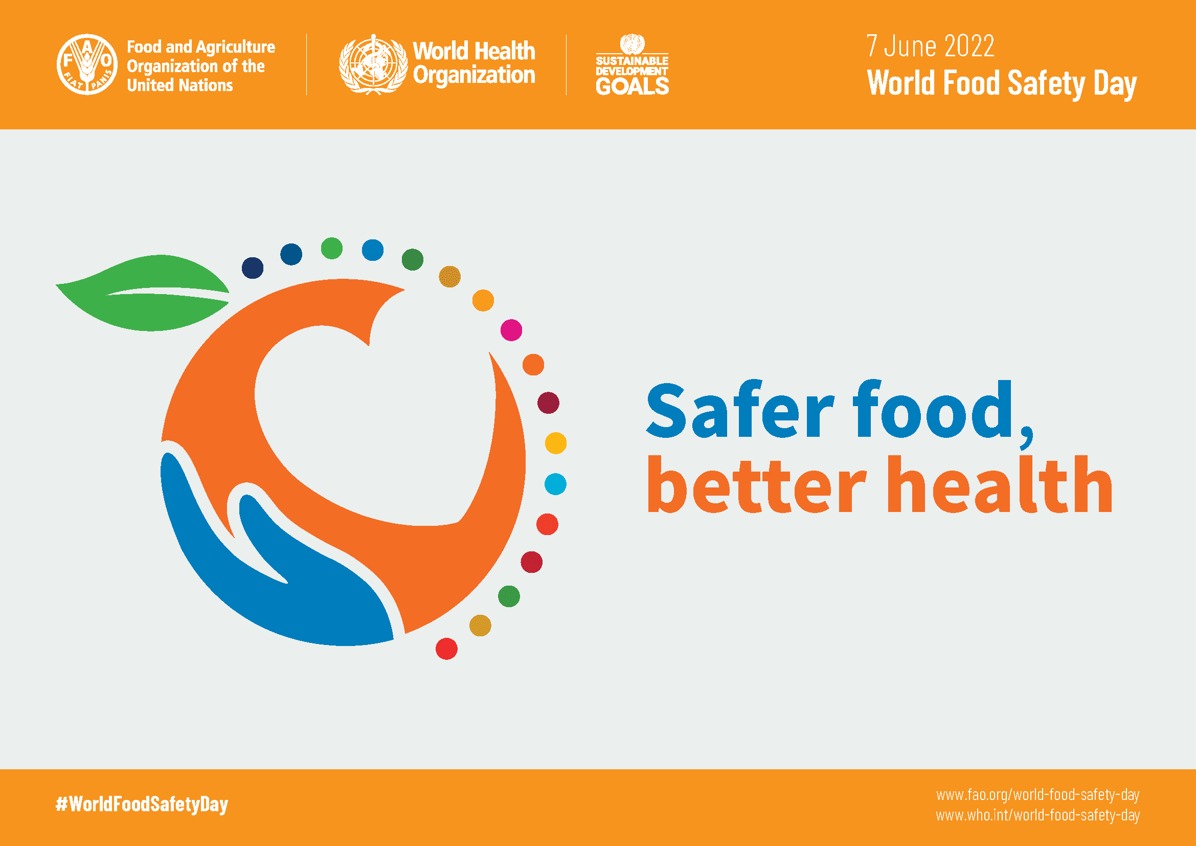 World Food Safety Day 2022 banner. Safer food, better health