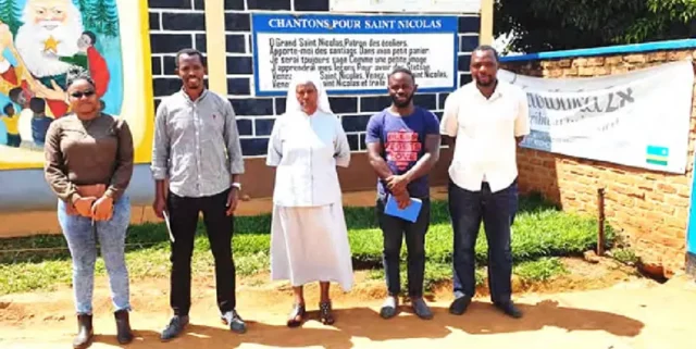 The STEP team with Sister Marie Marguerite, the School Supervisor at Saint Nicholas School, Nyamasheke