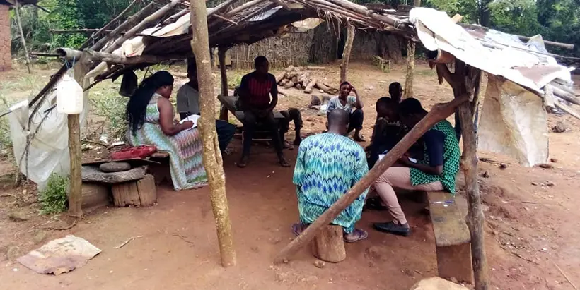 Enumerators interviewing youth farmers that engaged in crop production.