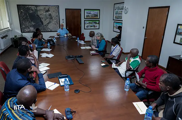 IITA management team and NIHORT team discussing the objectives of the program