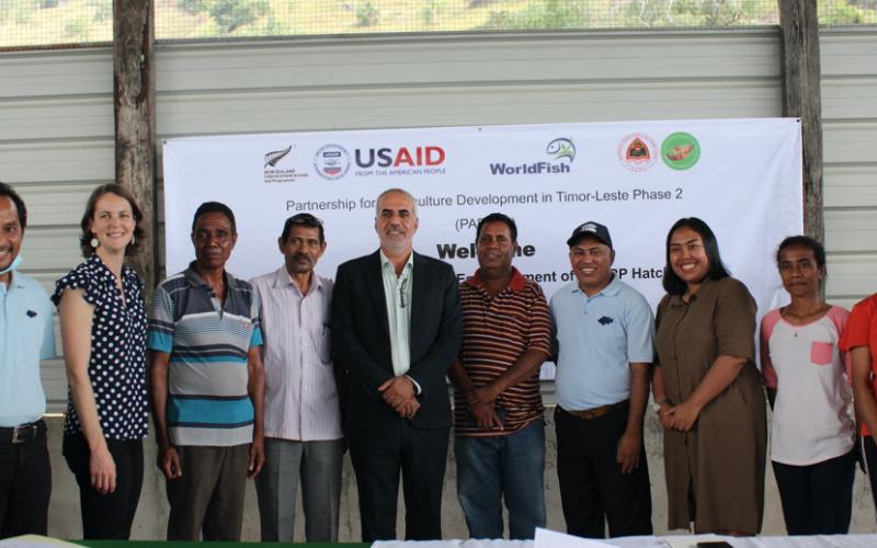 At the consultation meeting on 8 July 2022 to establish the third Public-Private-Partnership hatchery for genetically improved farmed tilapia in Hera, Timor-Leste.