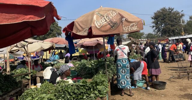 Open air food market in Kisumu, Kenya