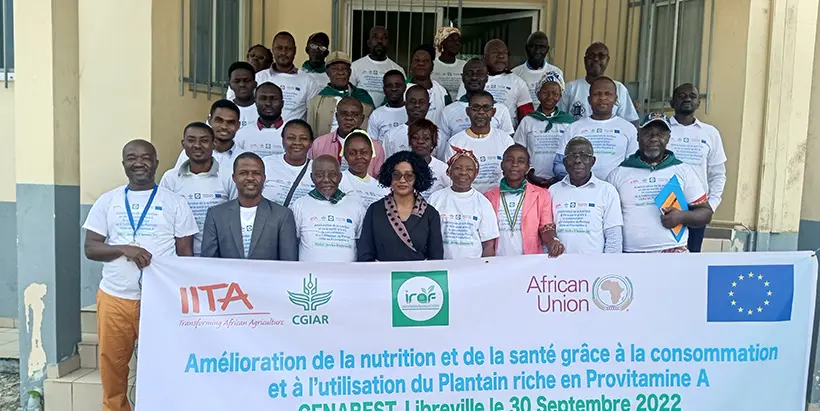 Workshop participants with facilitators at the food processors’ training in Libreville, Gabon.