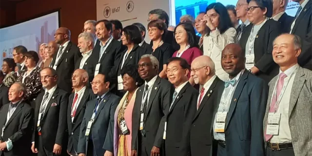 Newly inducted Fellow, Professor Lateef Sanni (front row, second right), with other fellowship awardees.