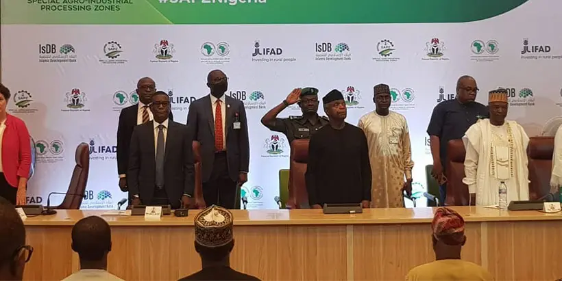 The Vice President of the Federal Republic of Nigeria, Yemi Osinbajo, at the launch ceremony.