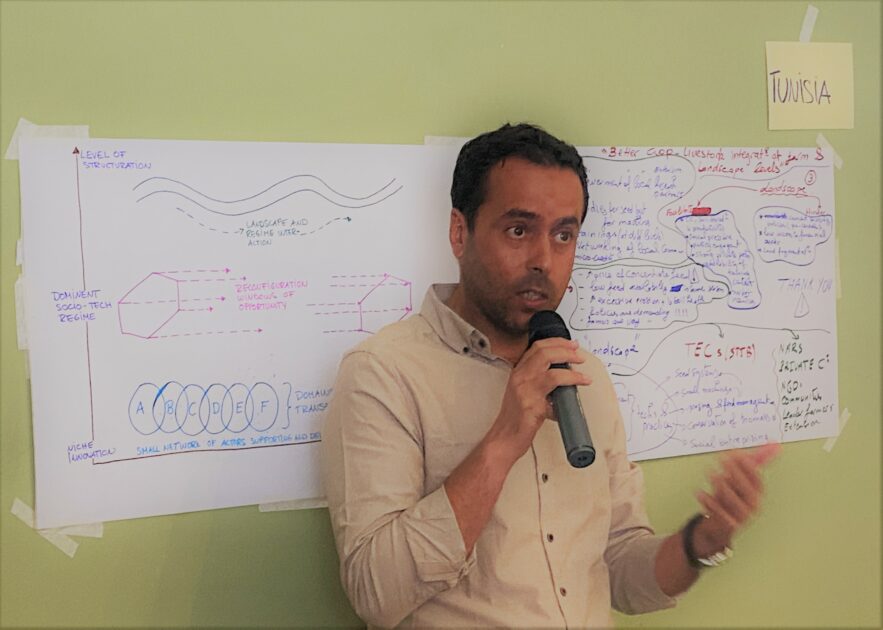 Aymen Frija presents plausible transition pathways for Tunisia (Living Landscape of Transect El Kef-Siliana). Frija is an agricultural economist and senior scientist at ICARDA, Initiative country lead for Tunisia and co-lead of work package 4 on Policies.  