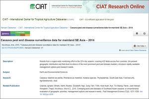 Cassava pest and disease surveillance data for mainland SE Asia – 2014