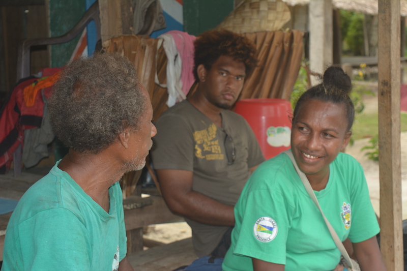 Faye Aborina Siota (right) enjoys engaging with a wide variety of individuals and organizations from various cultural backgrounds while doing participatory research. Photo by Fredrick Dotho.