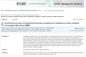 Household survey data of integrated land and water management for adaptation to climate variability and change in West Africa