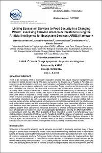 Linking ecosystem services to food security in a changing planet: assessing Peruvian Amazon deforestation using the ARtificial Intelligence for Ecosystem Services (ARIES) framework