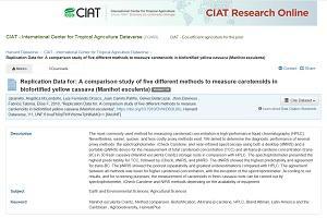Replication Data for - A comparison study of five different methods to measure carotenoids in biofortified yellow cassava (Manihot esculenta)