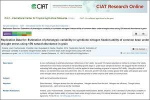 Replication Data for: Estimation of phenotypic variability in symbiotic nitrogen fixation ability of common bean under drought stress using 15N natural abundance in grain