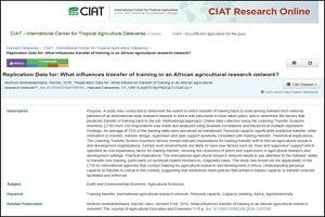 Replication Data for - What influences transfer of training in an African agricultural research network