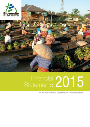 Bioversity Financial Statements 2015