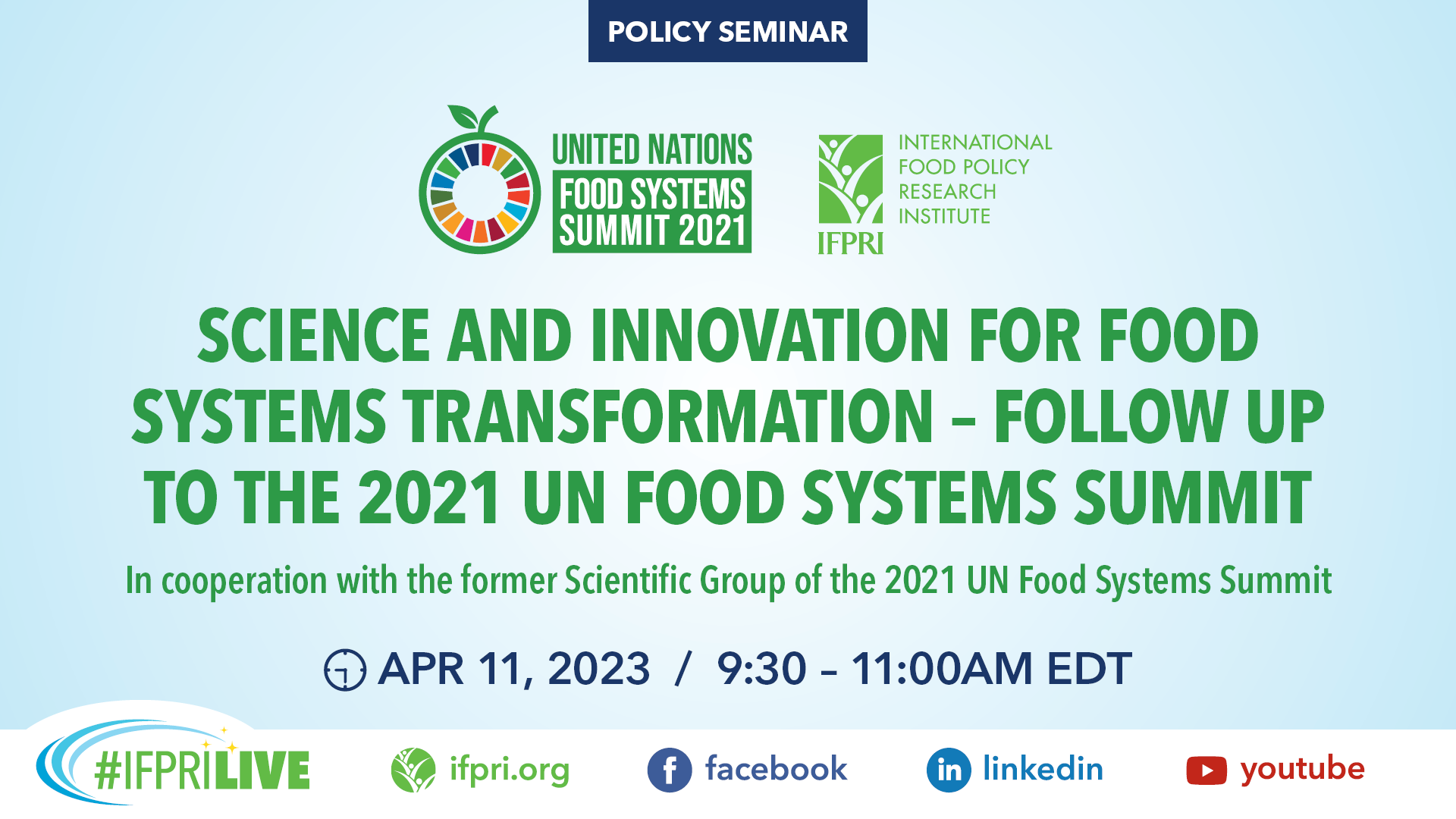 Science and Innovation for Food Systems Transformation: Follow up to ...