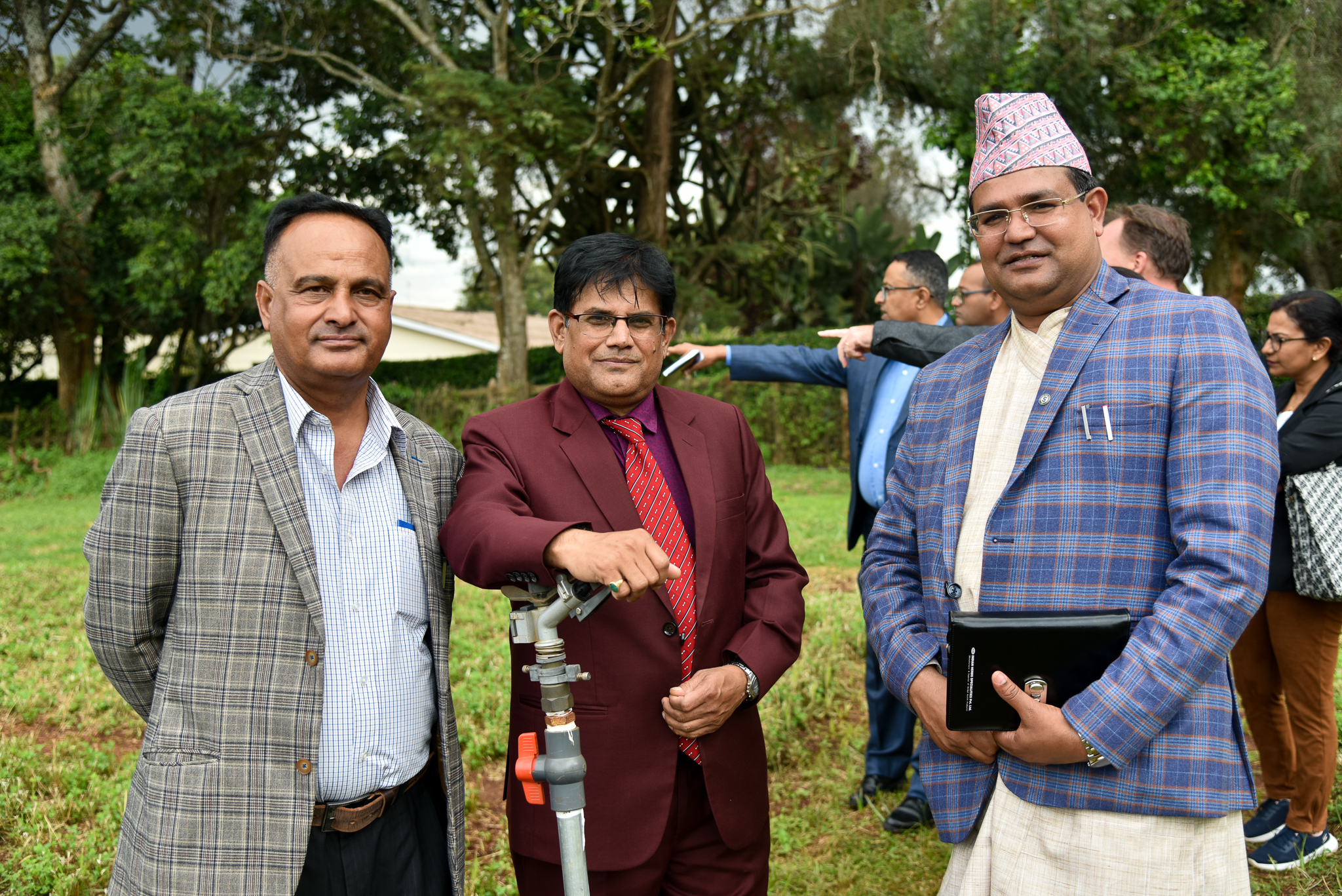 Nepalese policymakers in the forage plots (ILRI / Madeline Wong)