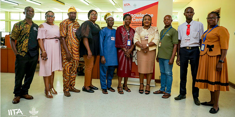 The IITA Knowledge Center team with the Oyo State Chapter delegation from the Nigerian Library Association