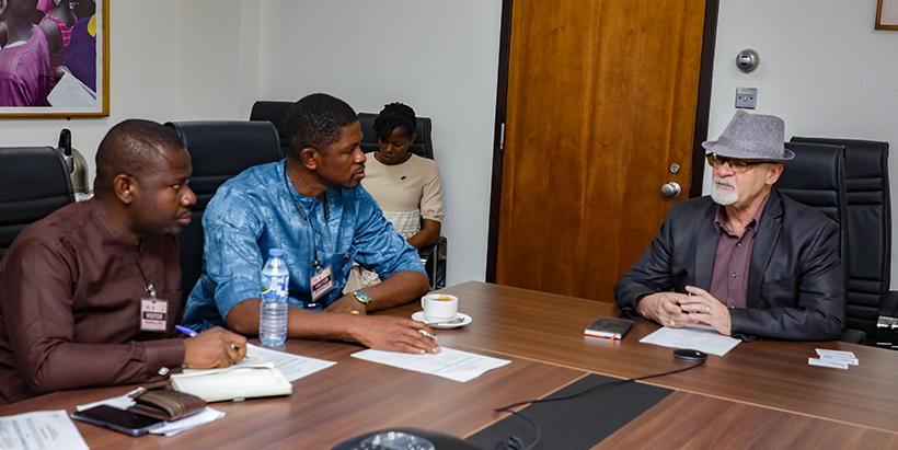 Representatives from Academic Associates PeaceWorks (AAPW) in a meeting with Kenton Dashiell, IITA Deputy Director General, Partnerships for Delivery.