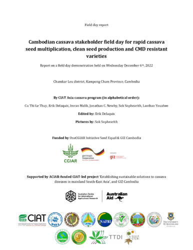 Cambodian cassava stakeholder field day for rapid cassava seed multiplication, clean seed production and CMD resistant