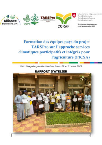 Formation des équipes pays du projet TARSPro sur l’approche services climatiques participatifs et intégrés pour l’agriculture (PICSA)