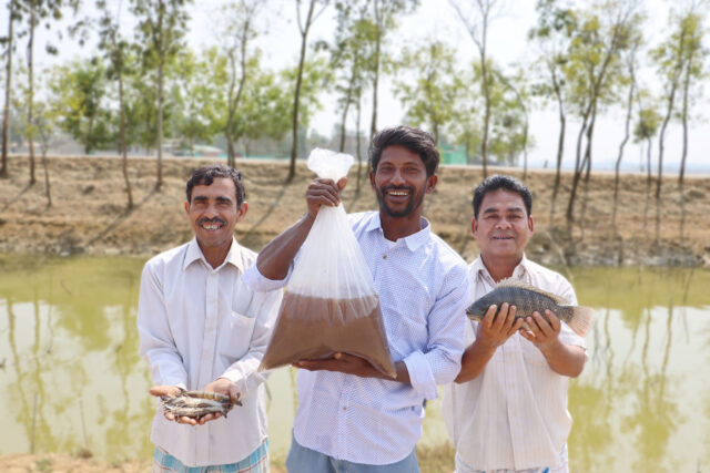 The revenues from Artemia and aquaculture have boosted Nurul Absar’s income as a farmer. Photo: Shahriar