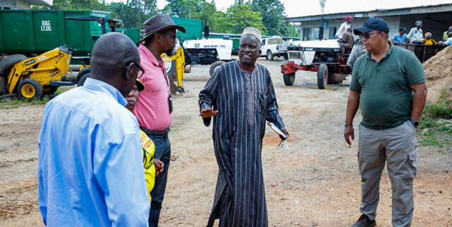 Angola delegates taking a tour of IITA’s FMS and mechanisation units