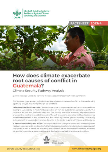 How does climate exacerbate root causes of conflict in Guatemala