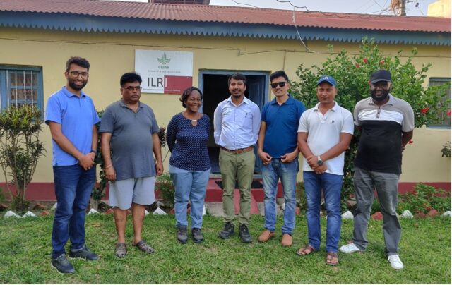 ILRI team visits the field office at Tarahara, Nepal on 2 May 2023 (ILRI / Suresh Basnet)