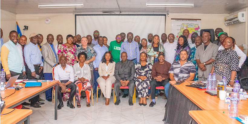 Central Africa Director Zoumana Bamba with participants of the ATA-RDC retreat.