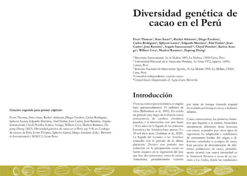 Diversidad genética de cacao en el Perú