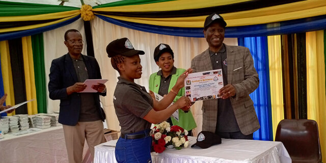 IITA Staff recieving certificate of appreciation from NM-AIST.