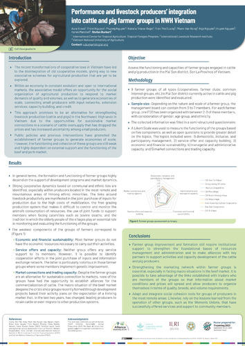 Performance and livestock producers’ integration into cattle and pig farmer groups in NWH Vietnam