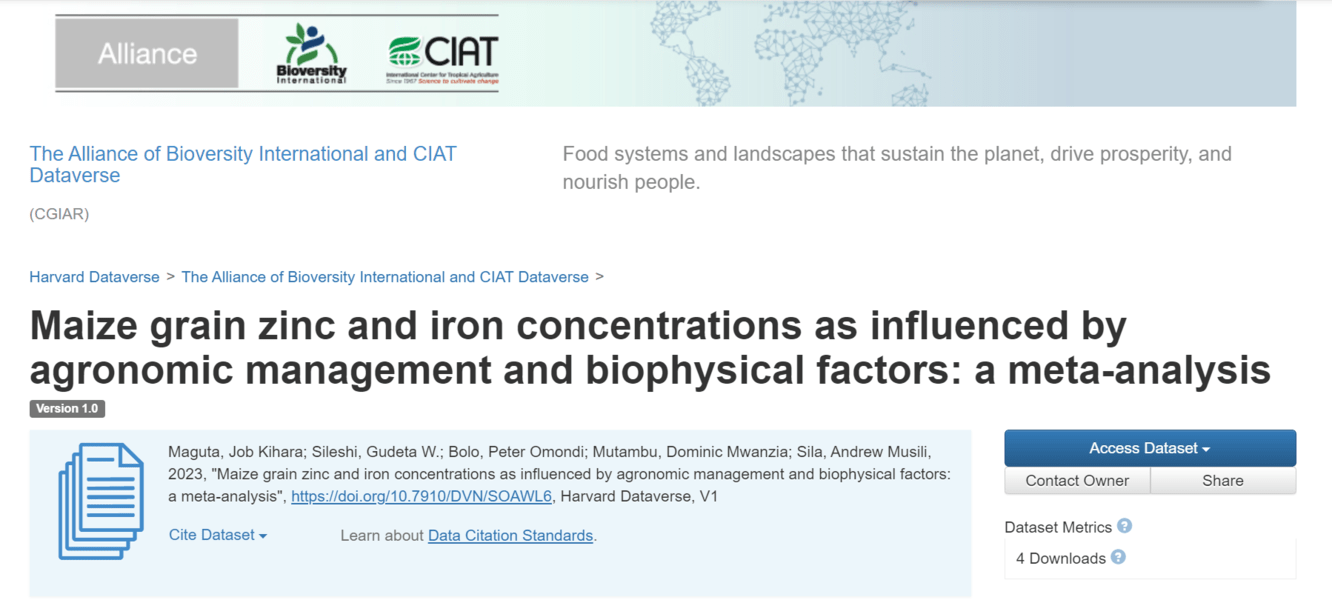 Maize grain zinc and iron concentrations as influenced by agronomic management and biophysical factors - a meta-analysis